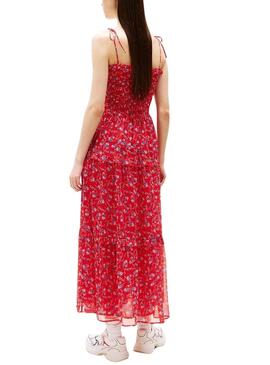 Robe en chiffon rouge Tommy Jeans pour femme