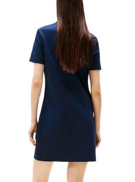 Robe Tommy Jeans Pique Polo bleu pour femme