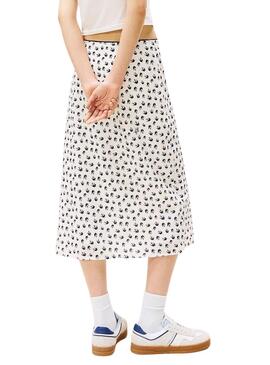 Jupe Tommy Jeans Bird blanche et bleue pour femme