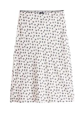 Jupe Tommy Jeans Bird blanche et bleue pour femme