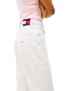 Jean blanc Tommy Jeans Mom pour femme