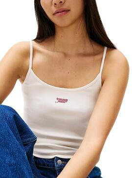 Débardeur Tommy Jeans Strappy blanc pour femme