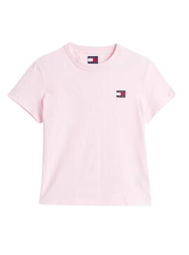 T-shirt Tommy Jeans Badge rose pour femme