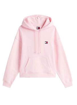 Sweat à capuche rose Tommy Jeans Badge pour femme