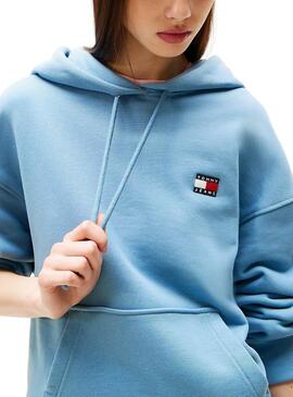 Sweatshirt Tommy Jeans Badge bleu pour femme