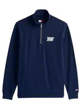 Sweat à capuche Tommy Jeans Bubble bleu pour homme