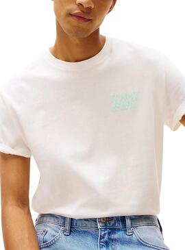 T-shirt Tommy Jeans Bubble blanc pour homme