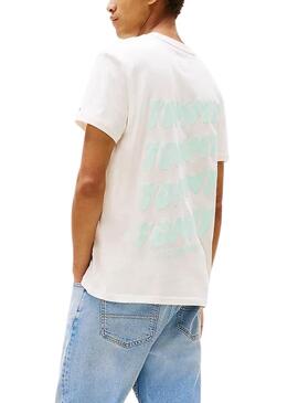 T-shirt Tommy Jeans Bubble blanc pour homme