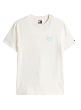 T-shirt Tommy Jeans Bubble blanc pour homme