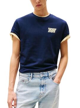 T-shirt Tommy Jeans Bubble bleue pour homme