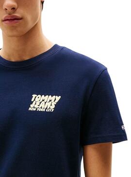 T-shirt Tommy Jeans Bubble bleue pour homme
