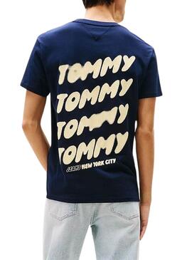 T-shirt Tommy Jeans Bubble bleue pour homme