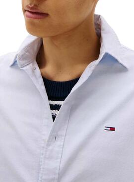 Chemise Tommy Jeans Oxford bleue pour homme