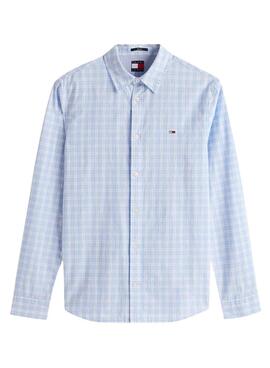 Chemise Tommy Jeans Poplin bleu clair pour homme