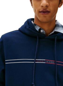 Sweat-shirt Tommy Jeans Chest Flag bleu pour homme