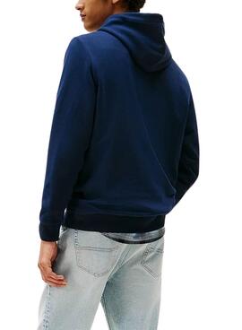 Sweat-shirt Tommy Jeans Chest Flag bleu pour homme