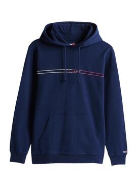 Sweat-shirt Tommy Jeans Chest Flag bleu pour homme