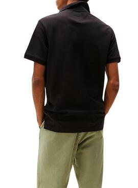 Polo Tommy Jeans Chest Flag noir pour homme