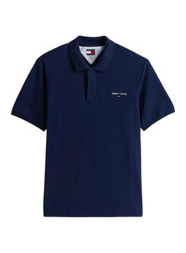 Polo Tommy Jeans Linear marine pour homme