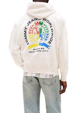 Sweat-shirt Tommy Jeans Varsity beige pour homme
