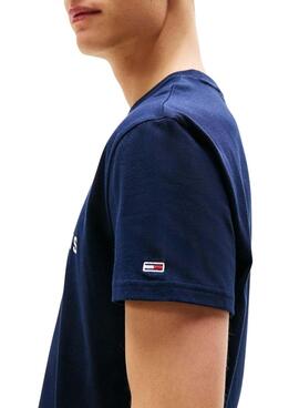 T-shirt Tommy Jeans Signature bleu marine pour homme