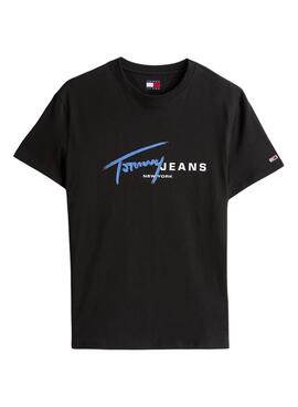 T-shirt Tommy Jeans Signature noir pour homme