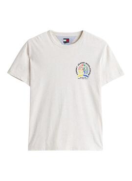 T-shirt Tommy Jeans Worldwide blanc pour homme