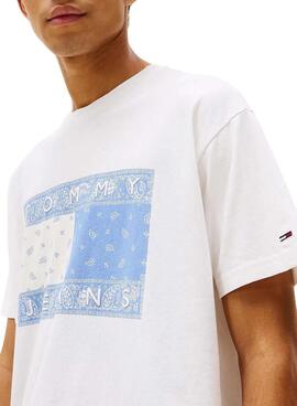 T-shirt oversize Tommy Jeans Paisley blanc pour homme