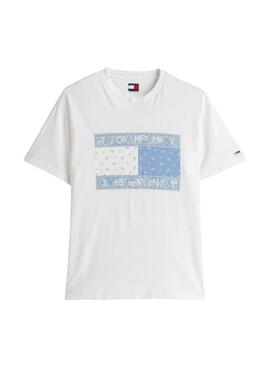 T-shirt oversize Tommy Jeans Paisley blanc pour homme
