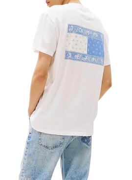 T-shirt Tommy Jeans Paisley blanc pour homme