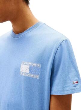 T-shirt oversize Tommy Jeans Paisley bleue pour homme