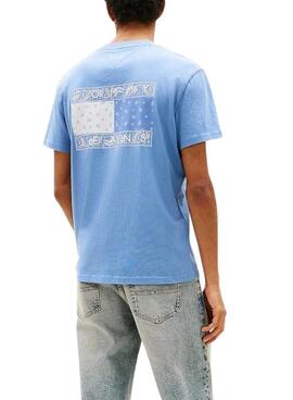 T-shirt oversize Tommy Jeans Paisley bleue pour homme