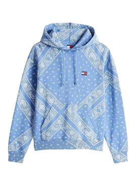 Sweatshirt Tommy Jeans Paisley bleue pour homme