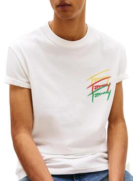 T-shirt Tommy Jeans Twisted blanc pour homme