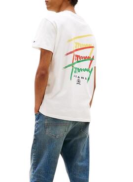 T-shirt Tommy Jeans Twisted blanc pour homme