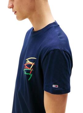 Maillot Tommy Jeans Twisted bleu marine pour homme