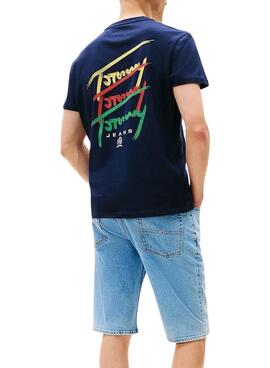 Maillot Tommy Jeans Twisted bleu marine pour homme