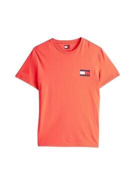 T-shirt Tommy Jeans Essential Flag orange pour homme