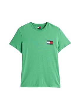 Maillot Tommy Jeans Essential Flag vert pour homme