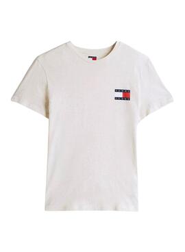 T-shirt Tommy Jeans Essential Flag beige pour homme
