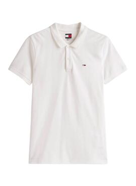 Polo Tommy Jeans Slim blanc pour homme