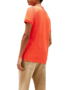 Polo Tommy Jeans Slim orange pour homme