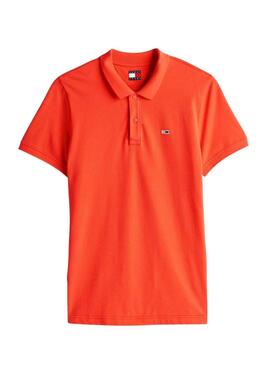 Polo Tommy Jeans Slim orange pour homme