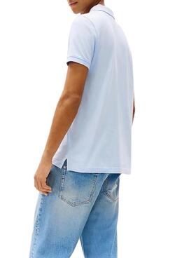 Polo Tommy Jeans Slim bleu clair pour homme