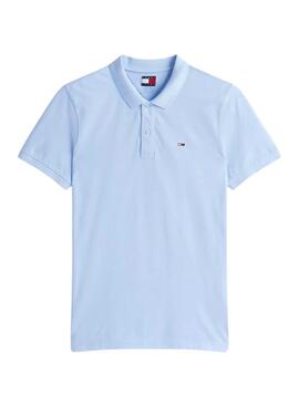 Polo Tommy Jeans Slim bleu clair pour homme
