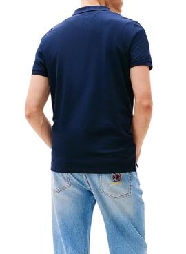 Polo Tommy Jeans Slim bleu marine pour homme.