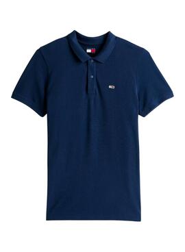 Polo Tommy Jeans Slim bleu marine pour homme.