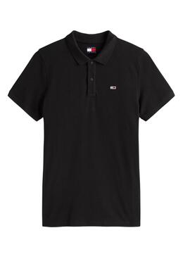 Polo Tommy Jeans Slim negro pour homme