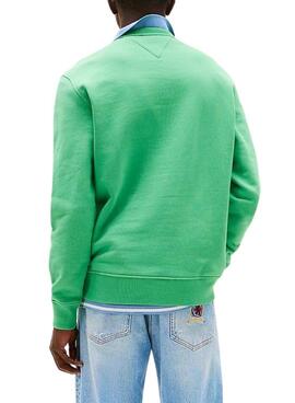 Sweat à capuche Tommy Jeans Badge vert pour homme