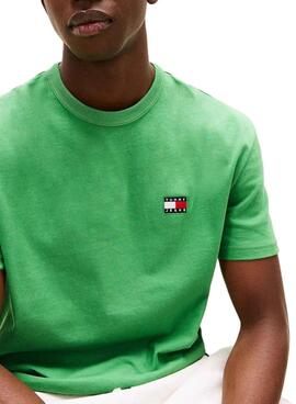 T-shirt Tommy Jeans Badge verte pour homme